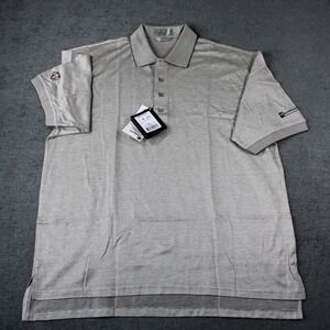 Descente International Collection Mens Egyptian Cotton Polo Shirt Gray Large NWT
